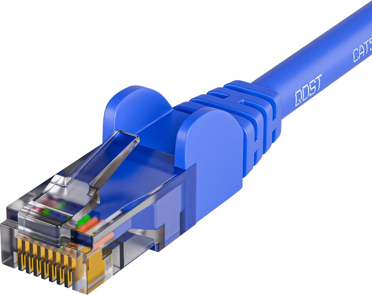 Qost - CAT5e internetkabel - CCA / UTP - 1 Gbps / 100 MHz - RJ45 connectoren - Patchkabel / Netwerkkabel - 0.50 meter - Blauw