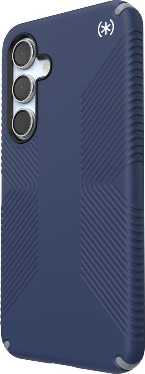 Speck hoesje geschikt voor Samsung Galaxy S24 FE - Ultieme Bescherming en Grip - Luxe Soft-touch Afwerking - Valbescherming gecertificeerd tot 4 meter - Microban Antibacterieel - Presidio2 Grip lijn - Blauw