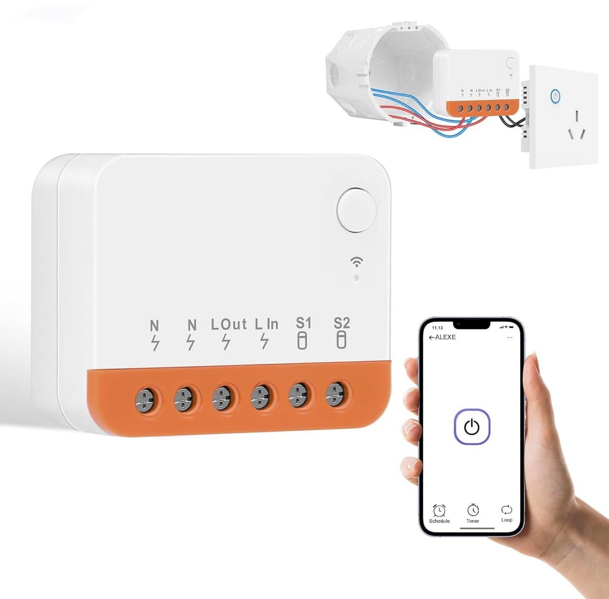 Mini Slimme WiFi Schakelaar 2-Weg voor Thuisautomatisering