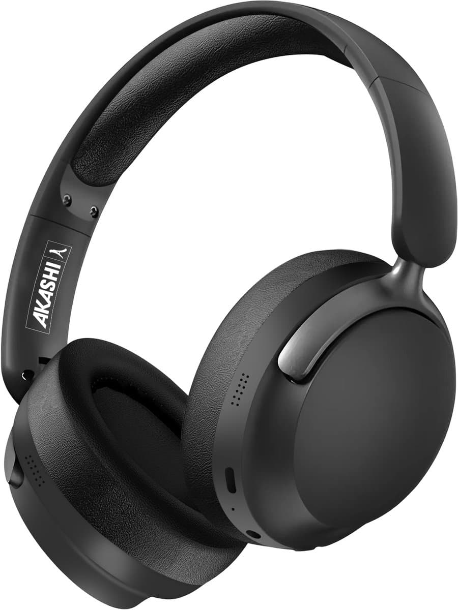 Akashi, Draadloze Bluetooth Headset Ingebouwde microfoon Batterijlevensduur van 25 uur Opvouwbaar, Zwart