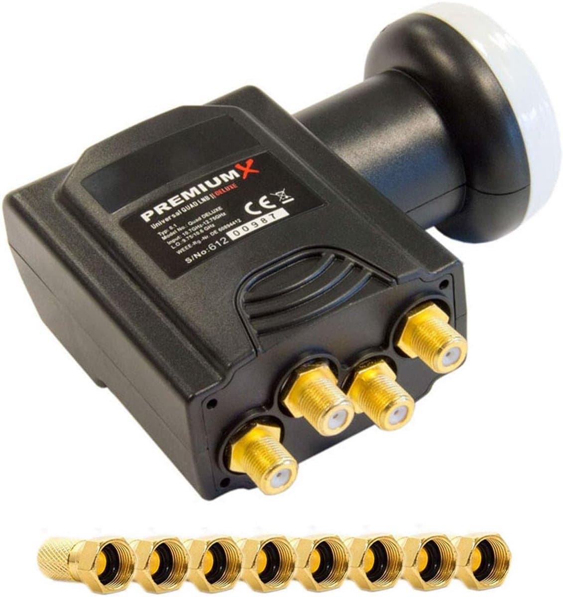 Quad LNB PLL SAT voor 4 deelnemers - Digitale Satellietsignaalomvormer voor DVB-S2 TV HD UHD 4K