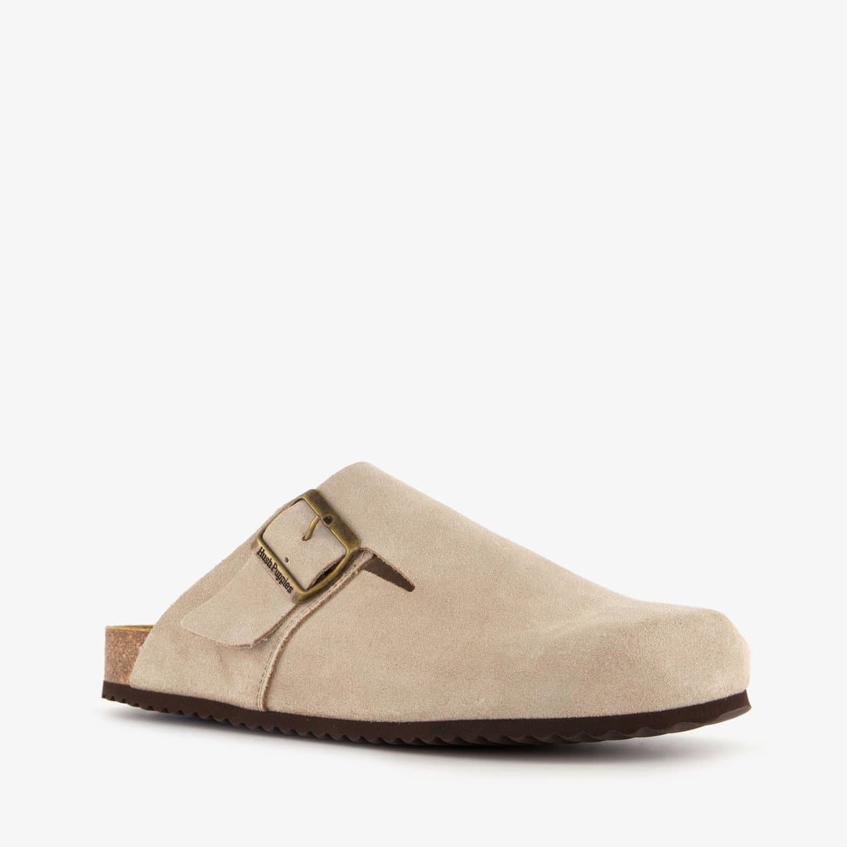 Hush Puppies suede dames clogs taupe - Beige - Maat 37