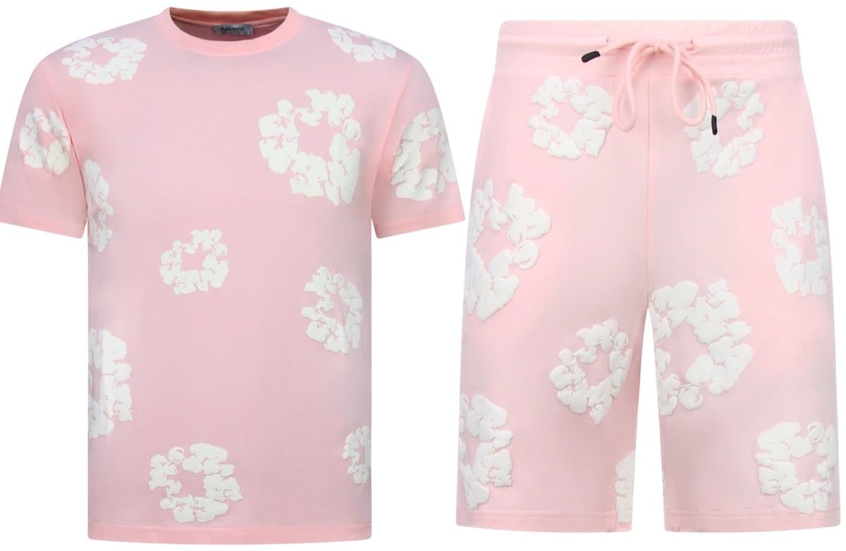 Bloemen Print Zomerset Heren - Bloemen Pak met Short Heren Twinset -1770 - Roze