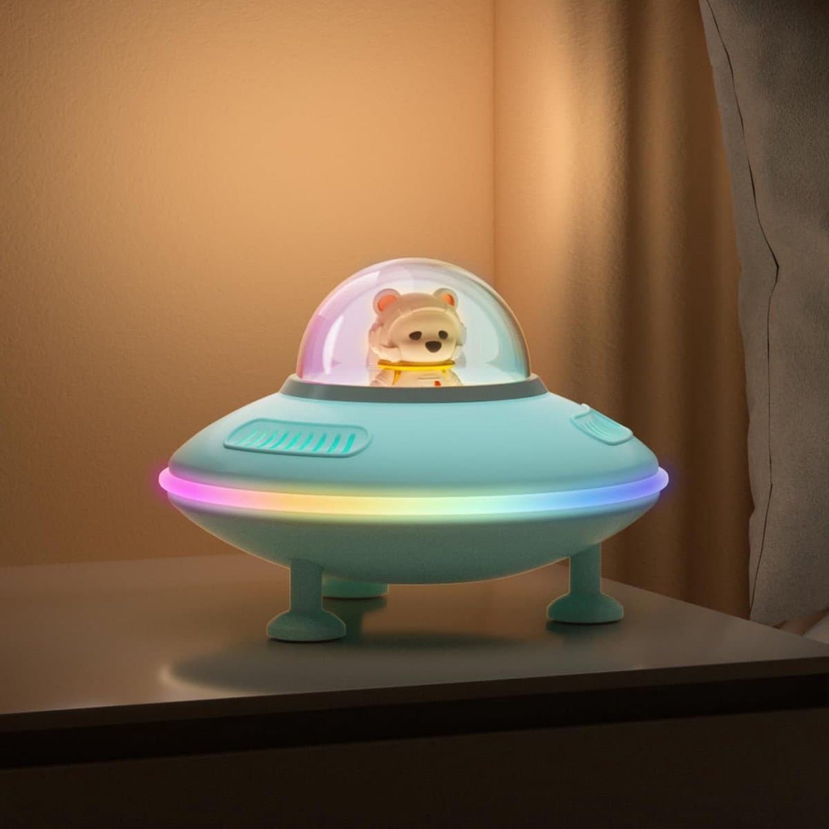 Astronaut Bluetooth Luidspreker - Muziekbox Ruimteschip - Kamer Decoratie - RGB Kleurlicht - 139 x 13 x 95 cm - Blauw