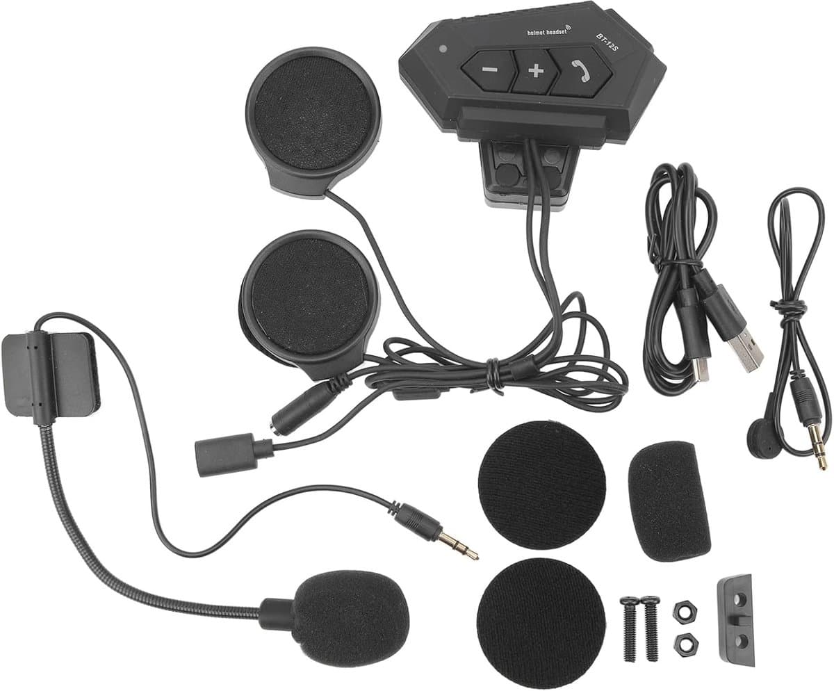Motorhelm Headset - Motor Communicatie - Veilig Rijden - IPX6 Waterdicht - 2000mah Batterij - Zwart