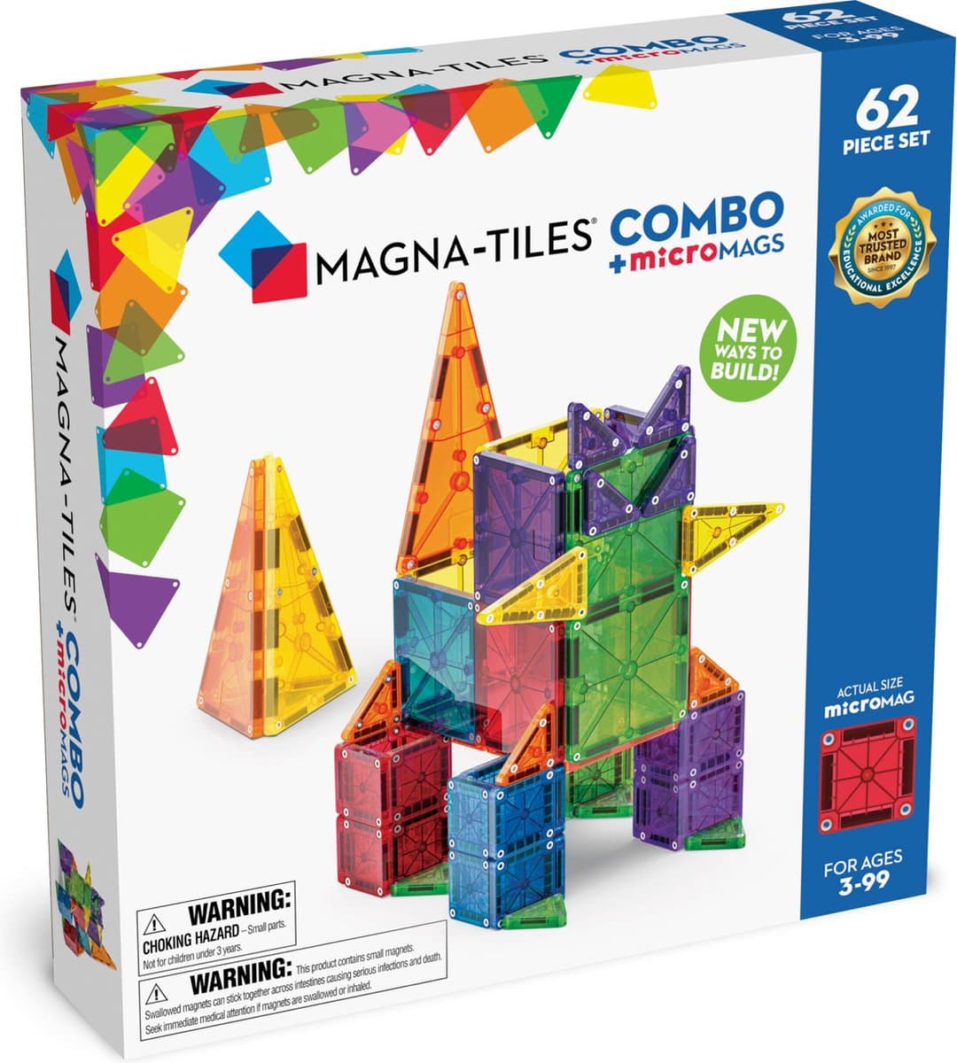 MAGNA-TILES Combo 62-delig - Geschikt vanaf 3 jaar - Multi