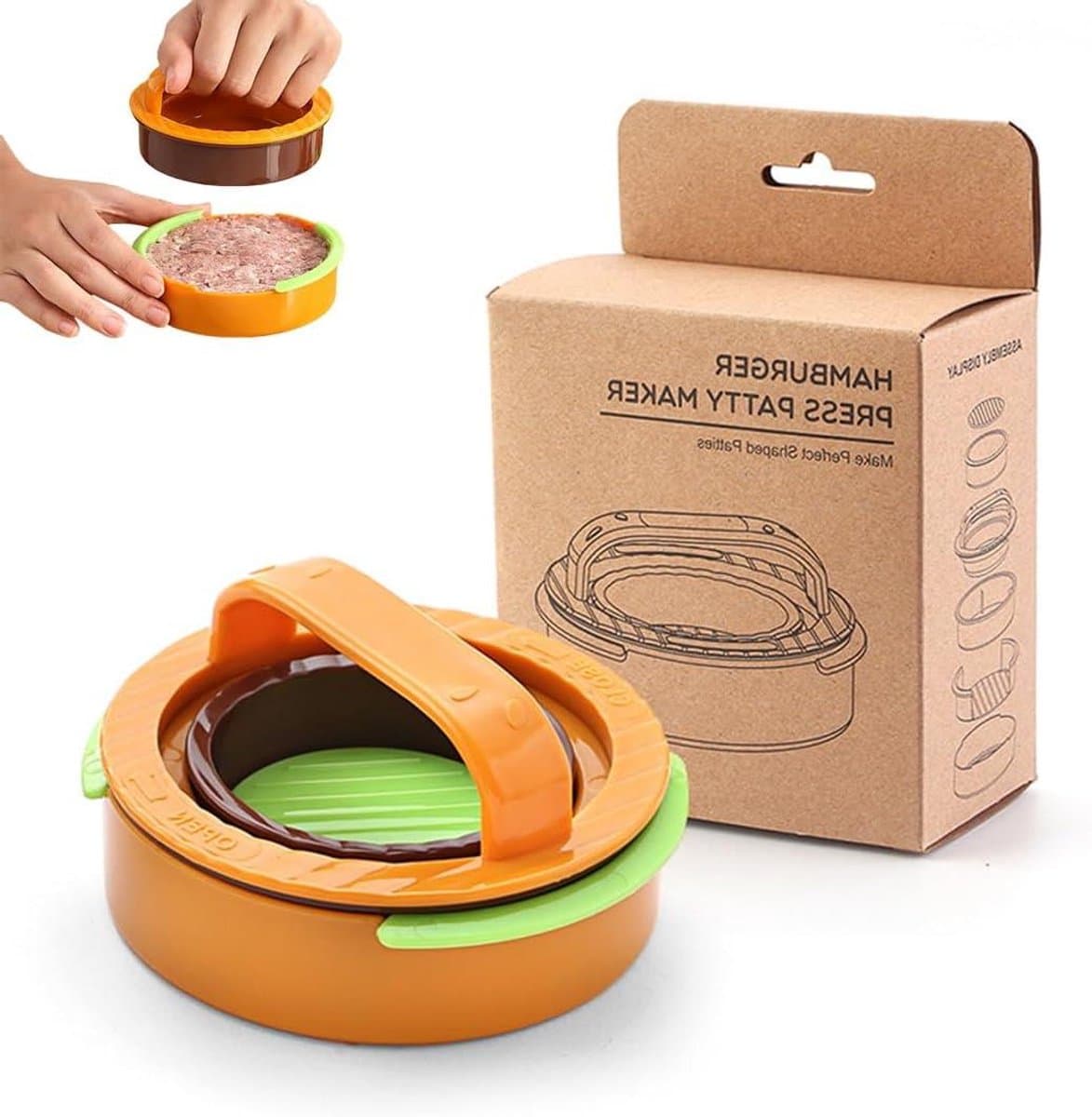 Hamburgerpers - Burger maker - Burgers vormen - Anti-aanbaklaag - Diameter 11 cm - Zwart