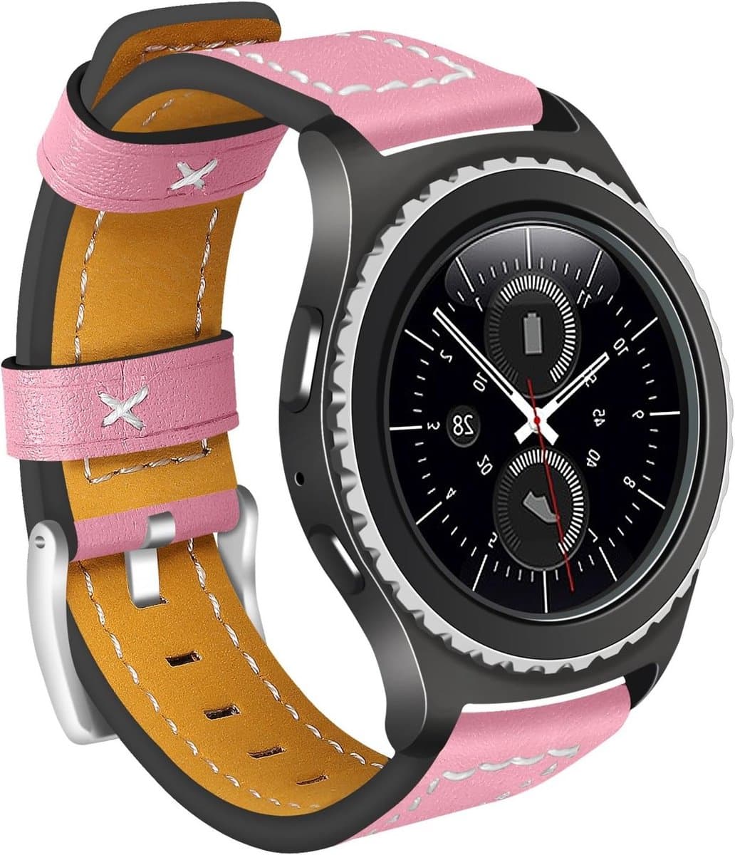 Leren Sport Armband voor Garmin Vivoactive 3, Venu 2 Plus, Vivomove HR - 20mm Ademend en Comfortabel Vervangband voor Forerunner 55, 245 en 645