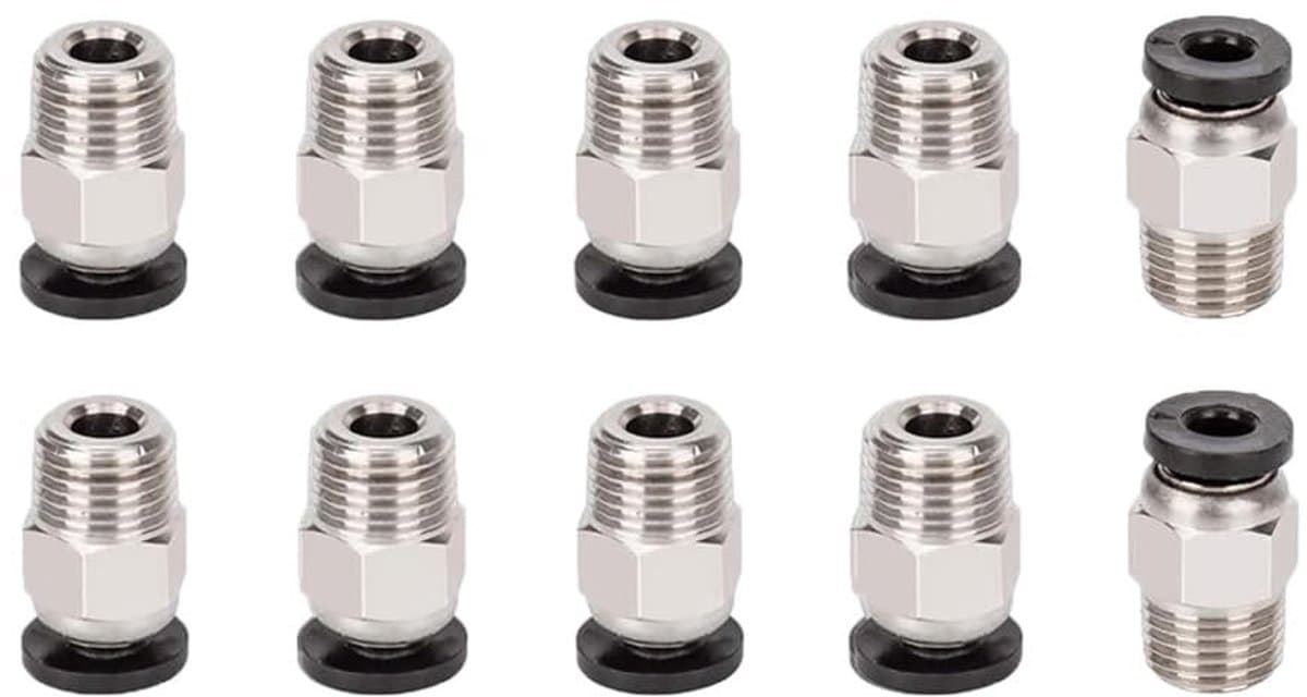 Dailygoody - 3D-printer Connectoren - Pneumatische Verbindingen - Betrouwbaar en Duurzaam - Zilver en Zwart - 10 Stuks - Geschikt voor 3D-printers en ...