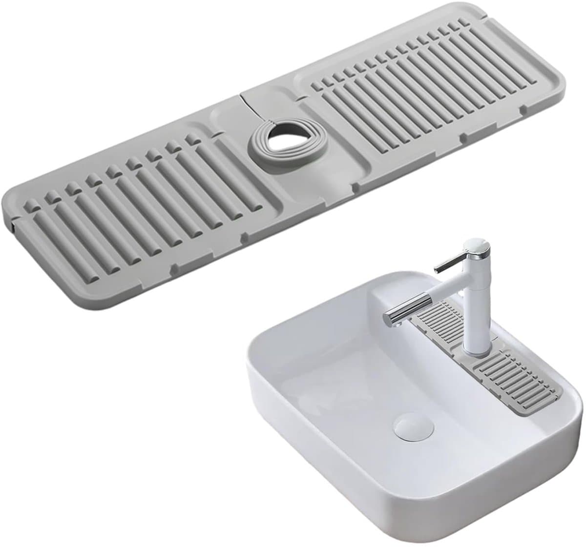 NTH products- Sproeipad - Siliconen Spatwaterdichte Wandcontactdoos - Keuken/Badkamer - Herbruikbaar - Veilig Materiaal - Afmetingen 44,5 x 14,5 cm - Spatmat