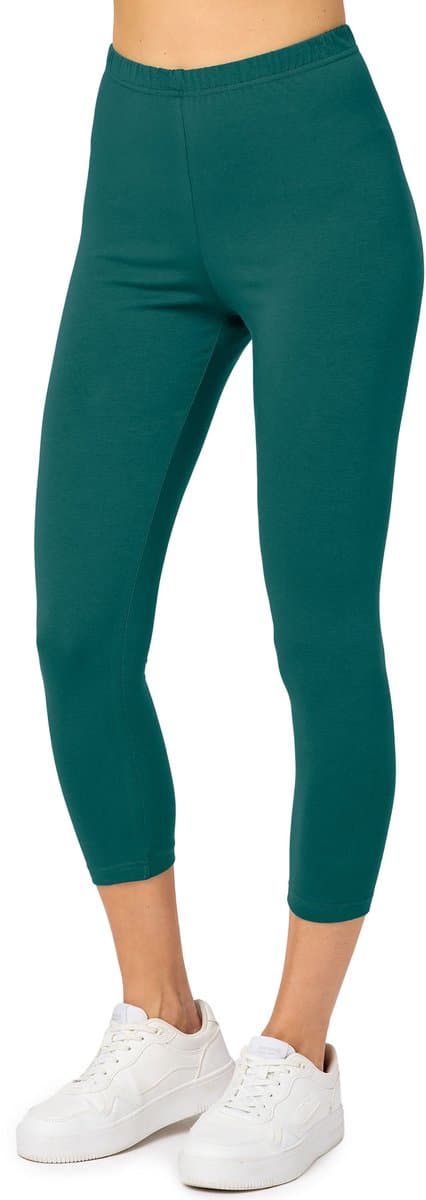 Merry Style MS-MS10-199-LE Dames Capri Leggings - Sport - Vrijetijdsbroek - 3/4 Lengte - Katoen - Sporbroek - Yogabroek - Smaragdgroen - 4XL