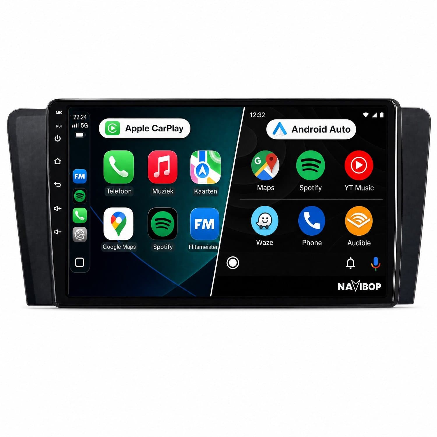 Navibop Autoradio geschikt voor Volvo V70 XC70 S60 2000 t/m 2009 - Draadloos Apple CarPlay & Android Auto - 9 inch touchscreen - Android 15 - 4GB/64GB - Navigatie - Bluetooth - DAB+ ready - 2 din - 2000 2001 2002 2003 2004 2005 2006 2007 2008 2009