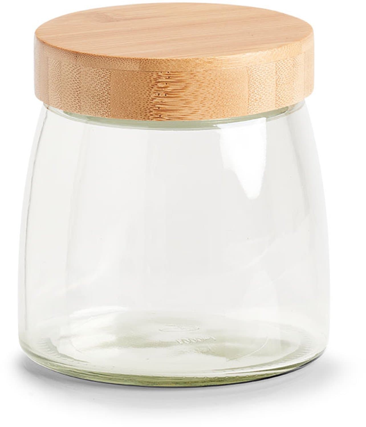 ZELLER - Glazen pot met luchtdicht bamboe deksel, 950 ml