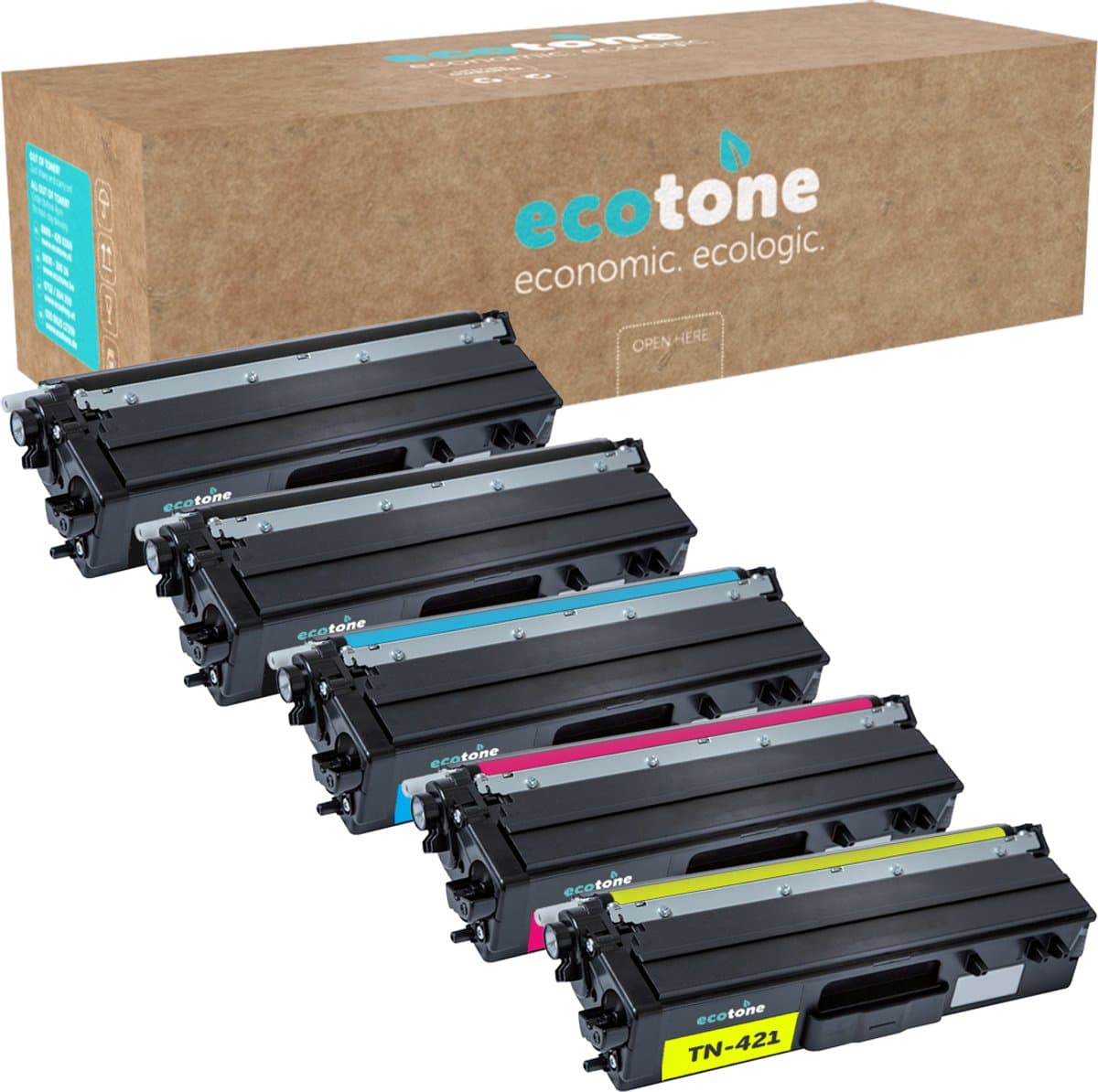 Ecopack (Replaces Brother TN-421 toner) 2xBL + 1xCMY - (BL 2x3000 Pages) (CMY 3x1800 Pages)