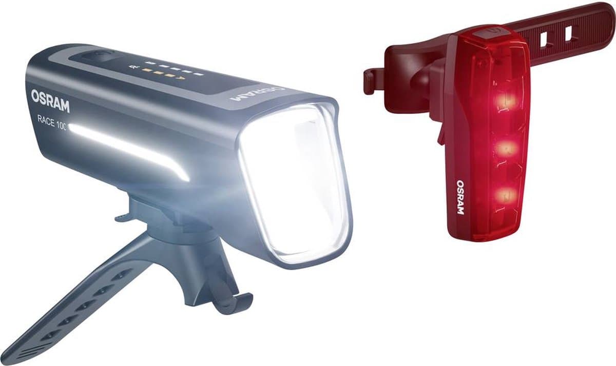 Osram Automotive RACE 100 SET Fietsverlichtingsset LED werkt op een accu Zwart