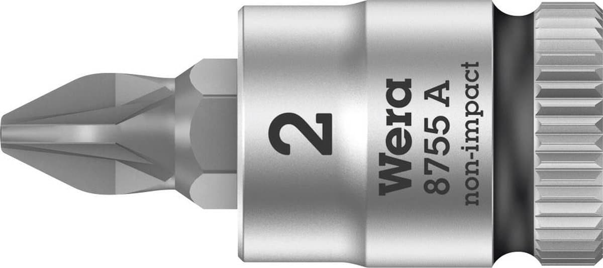 Wera 8755 A 05003354001 Kruiskop Pozidriv Dopsleutel-bitinzet PZ 2 1/4 (6.3 mm)