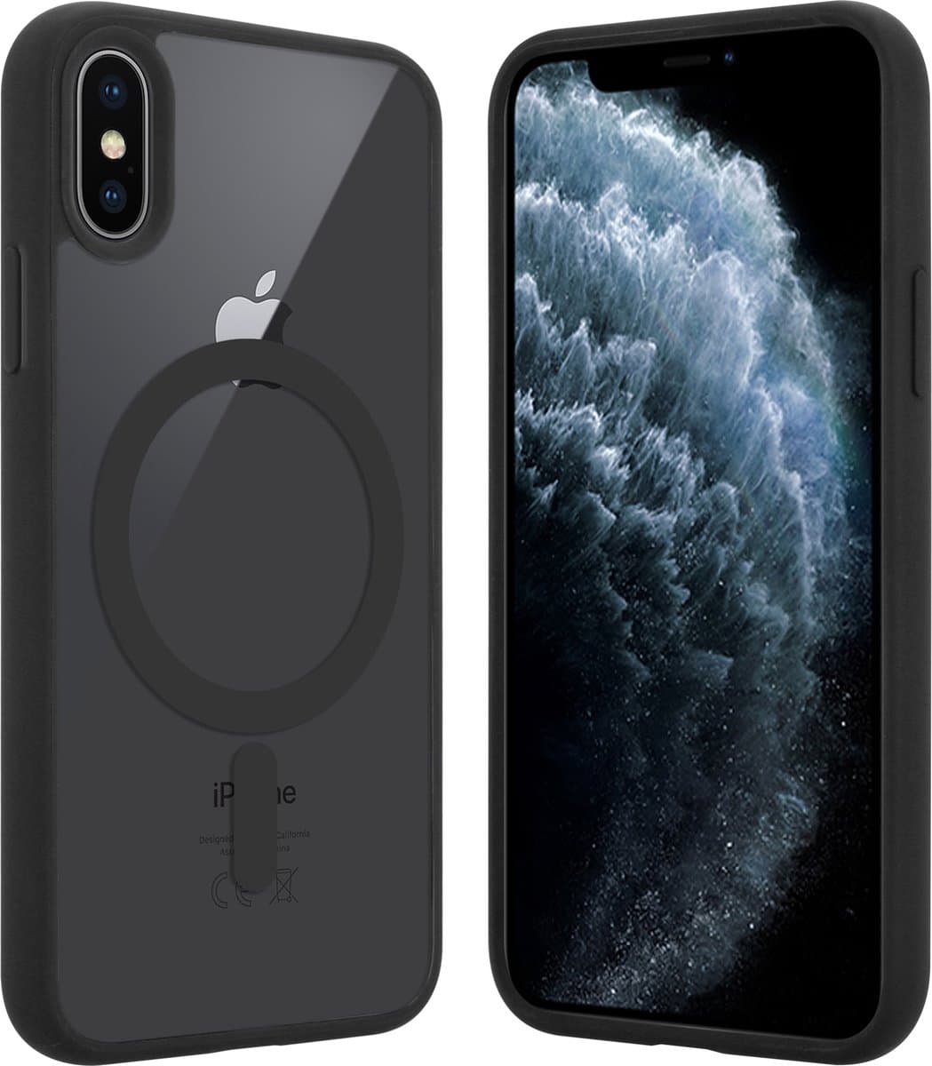 ShieldCase telefoonhoesje geschikt voor Apple iPhone X/Xs Magneet hoesje transparant gekleurde rand - zwart - Shockproof backcover hoesje - Hardcase hoesje - Siliconen hard case hoesje met Magneet ondersteuning