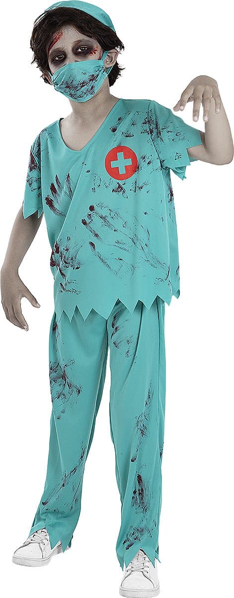FUNIDELIA Zombie Dokter Kostuum voor jongens - Maat: 107 - 113 cm
