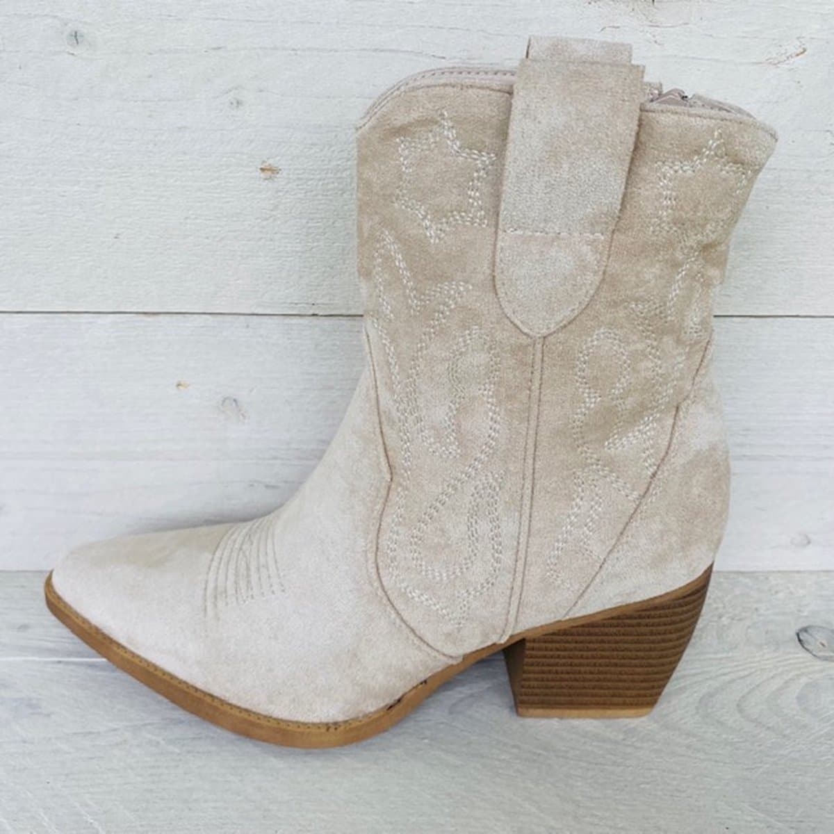 Korte cowboylaars beige Maat 39