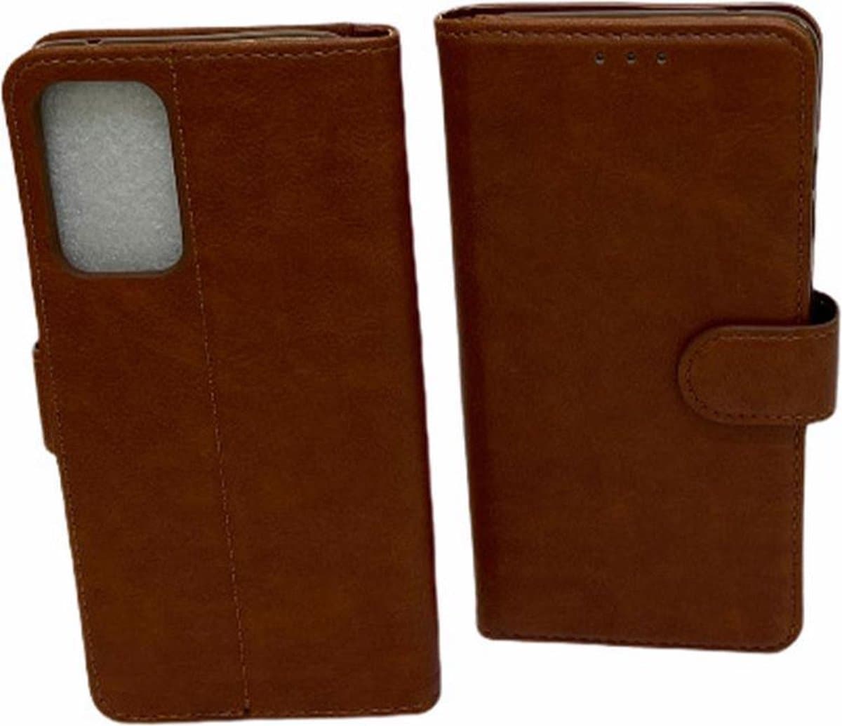 Galaxy A52 Bruin Portemonnee hoesje met pasjes - Boek beschermend Telefoonhoesje -