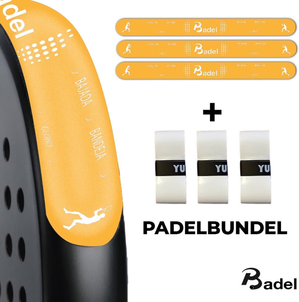Badel® Padel Protector Bundel – 3 Stuks – Lichtgewicht Frame Bescherming – Geen Invloed op Balans