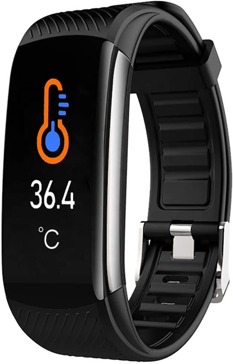 Smartwatch Volgen Activiteiten en Gezondheid Zwart
