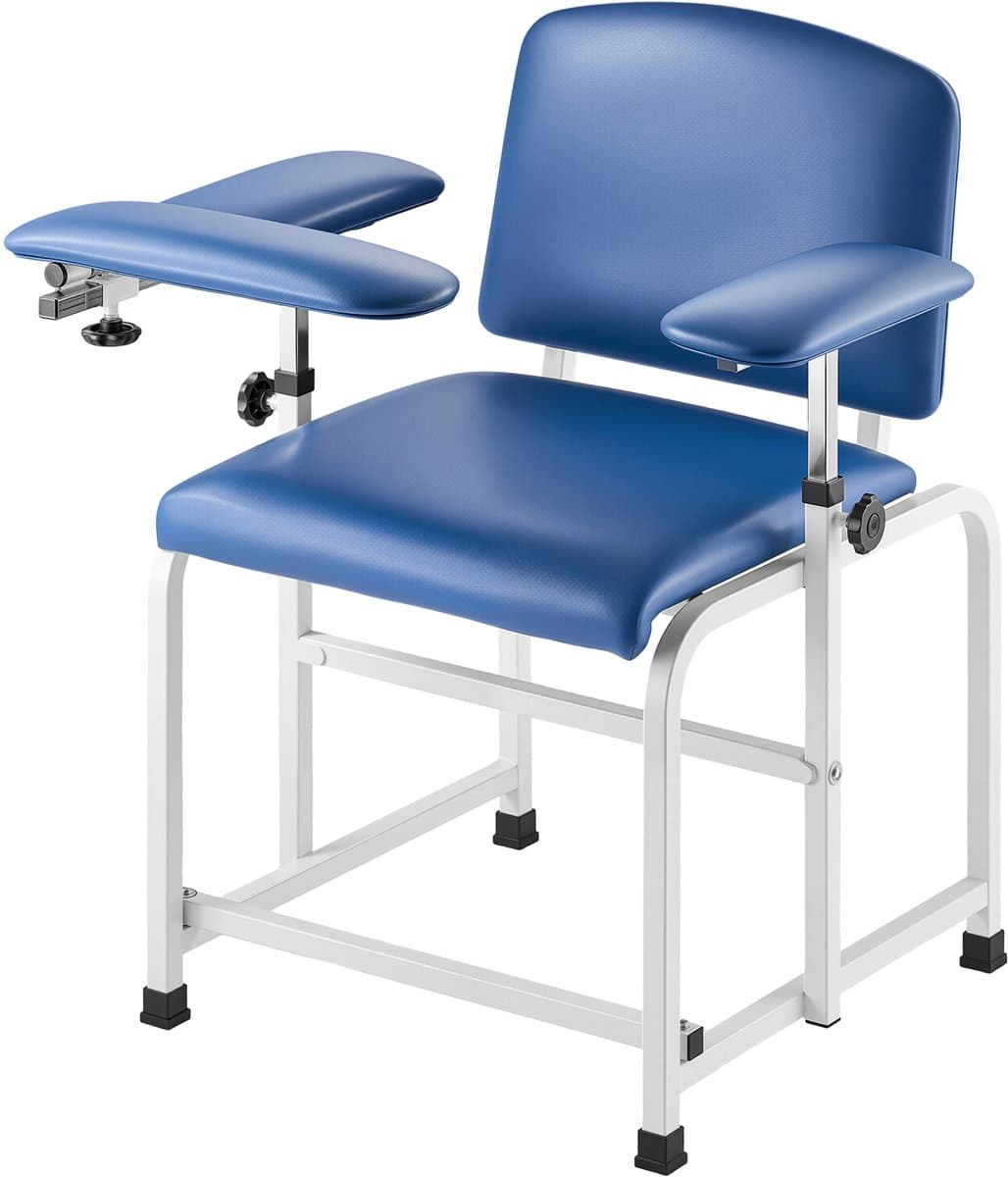 VEVOR Bloedafnamestoel Flebotomiestoel met Verstelbare Armleuningen en Opvouwbare Armleuningen