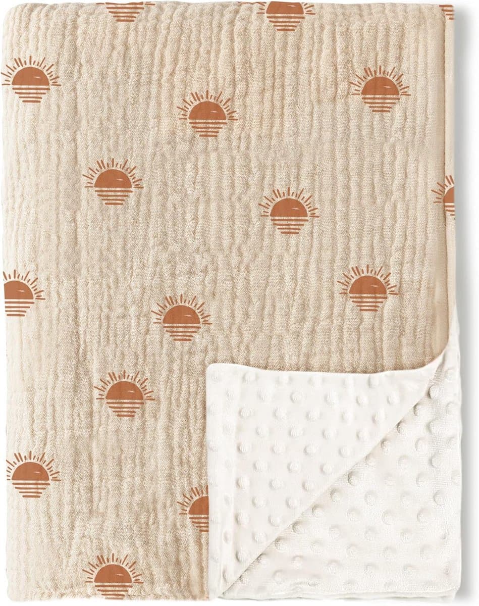 Super Zachte Babydeken Minky & Mousseline Katoen - Comfortabele Kinderkamer Deken