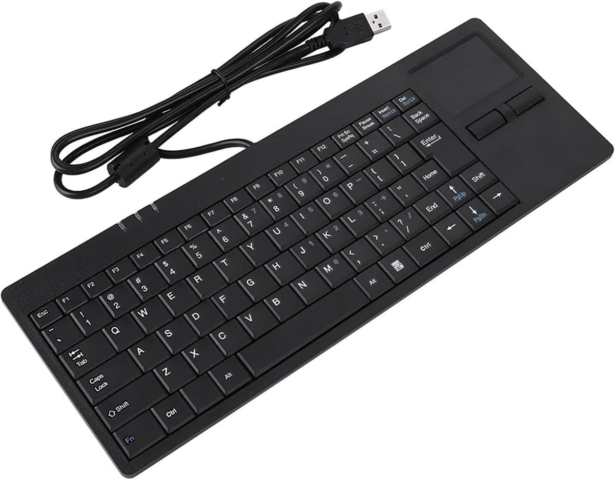 Bedraad Compact Toetsenbord met Geïntegreerde Touchpad - 86 Toetsen, Ultradun en Ergonomisch voor Desktop en Laptop