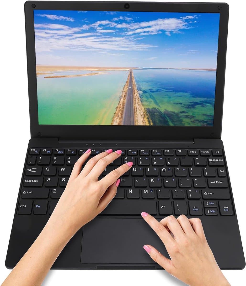 10.1 Inch Android 12 Laptop met IPS Scherm, Quad Core Processor en Muis - Ideaal voor Studeren en Zakelijk Gebruik