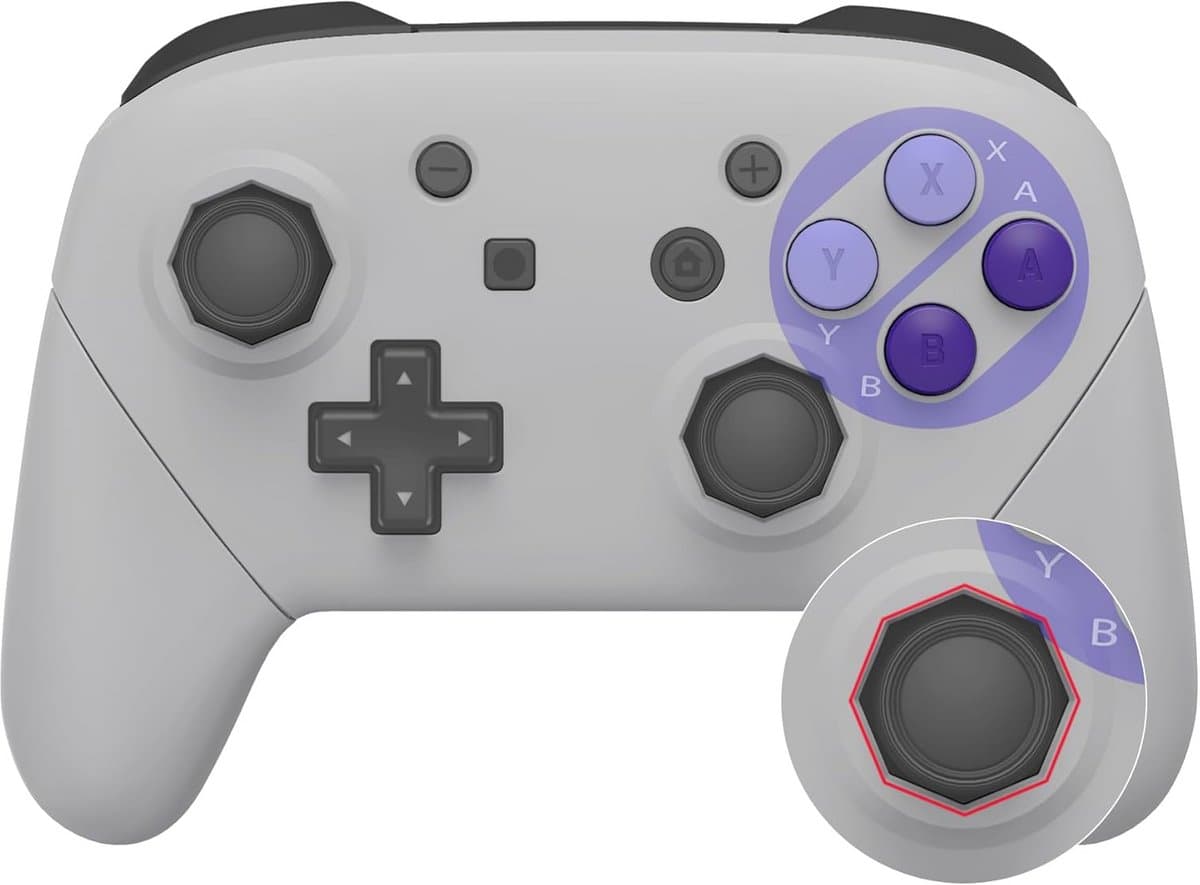 Controller Shell - Controller Behuizing - Controller Aanpassen - SNES Stijl Ontwerp - 16.5 x 11.5 cm - Grijs