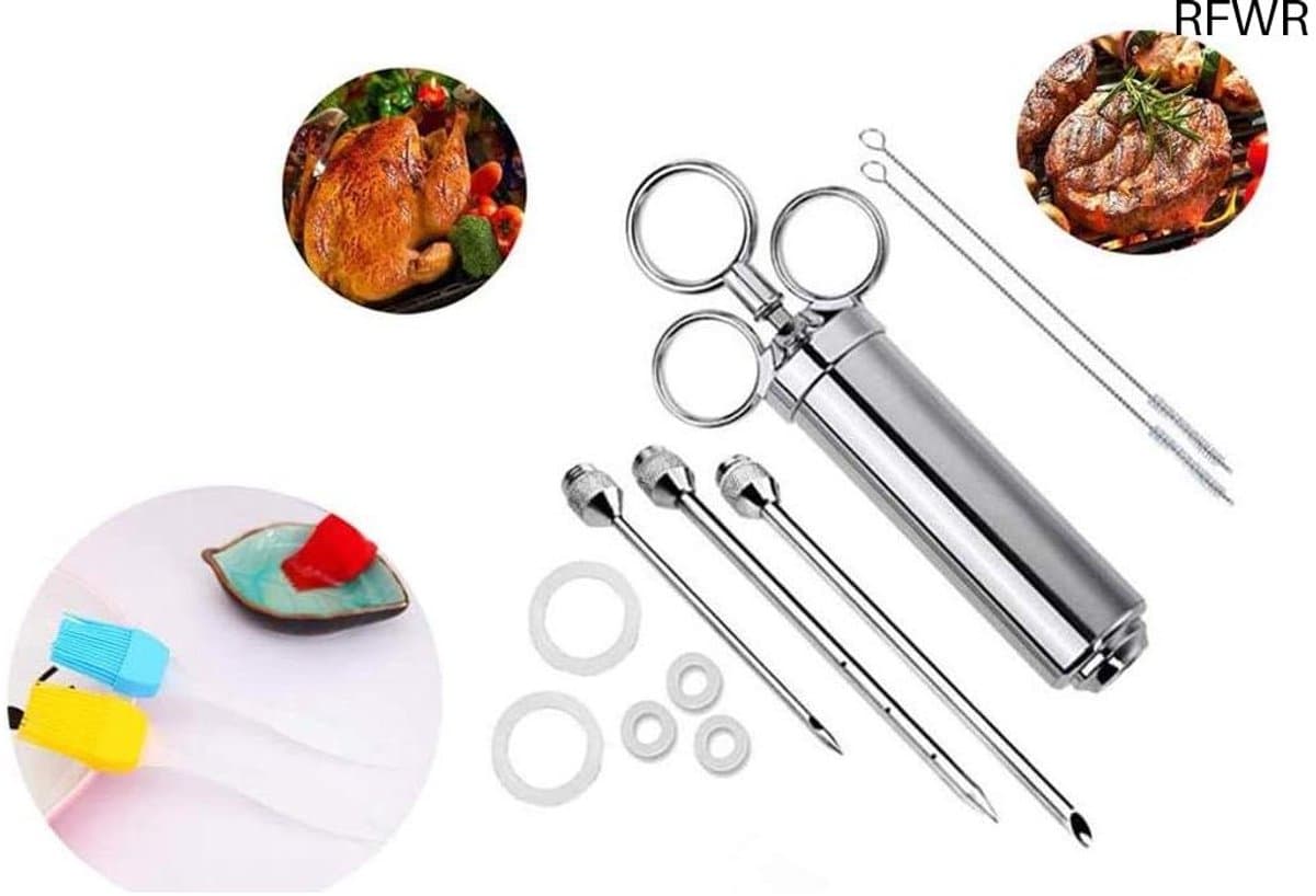 RFWR® Professionele Marinade Injector met 3 Naalden en Schoonmaakset