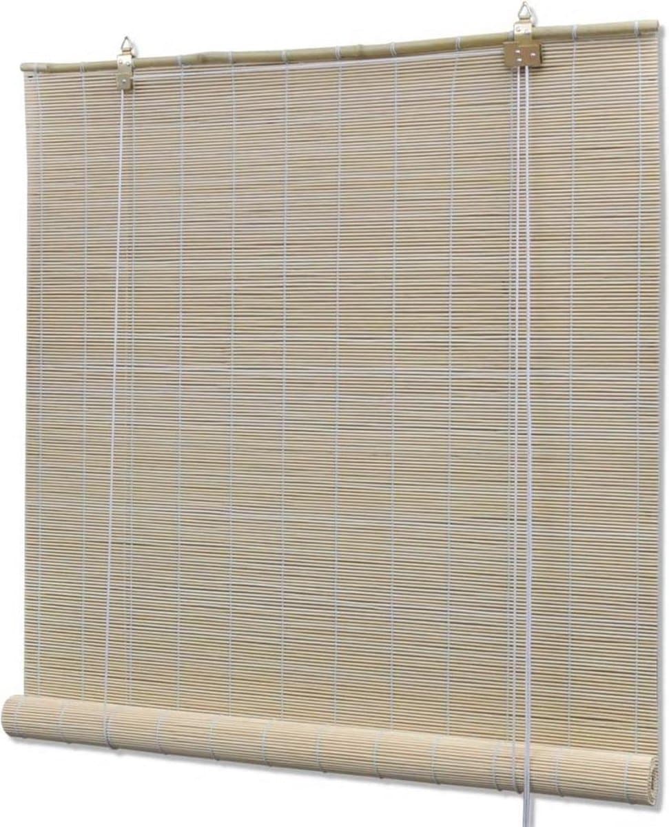 VidaXL bamboe rolgordijn - natuur, 80 x 160 cm