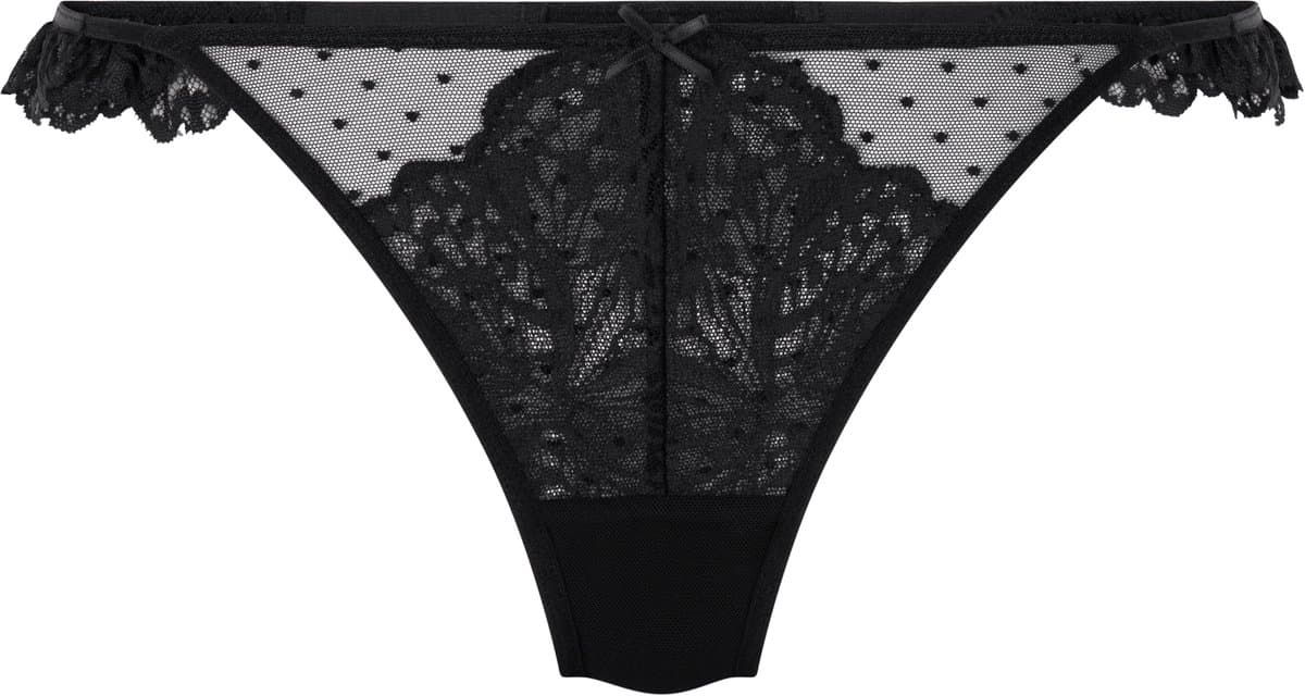 Hunkemöller Dames Lingerie String Posie - Zwart - maat S