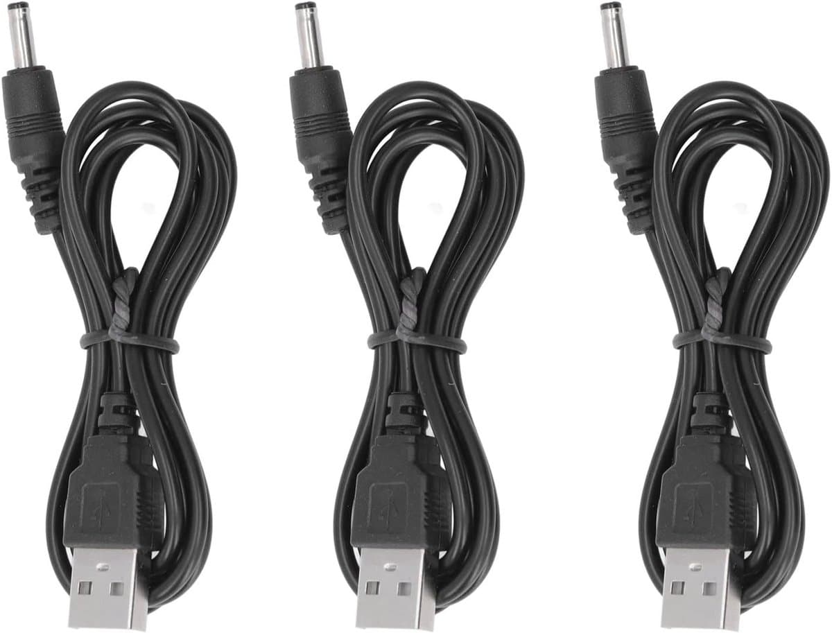 3 Stks DC 5 V Jack Netsnoer 3.5x1.35mm Compatibel met USB 2.0 USB 3.0 voor Fan Telefoon Speaker.