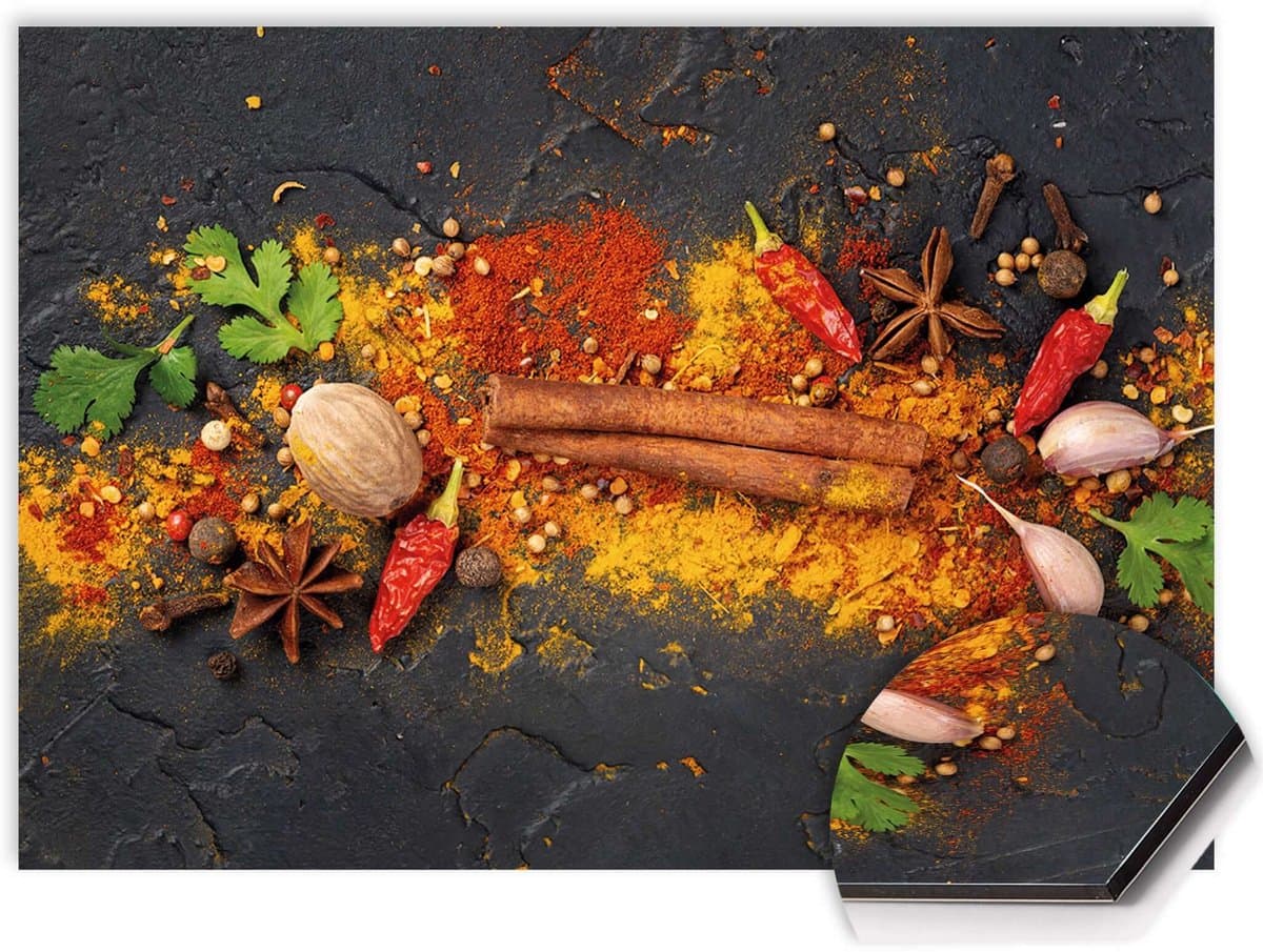 KitchenArt - Spice Canvas Spatscherm - 80x40 cm - Spatscherm Achterwand Keuken - Spatwand Keuken