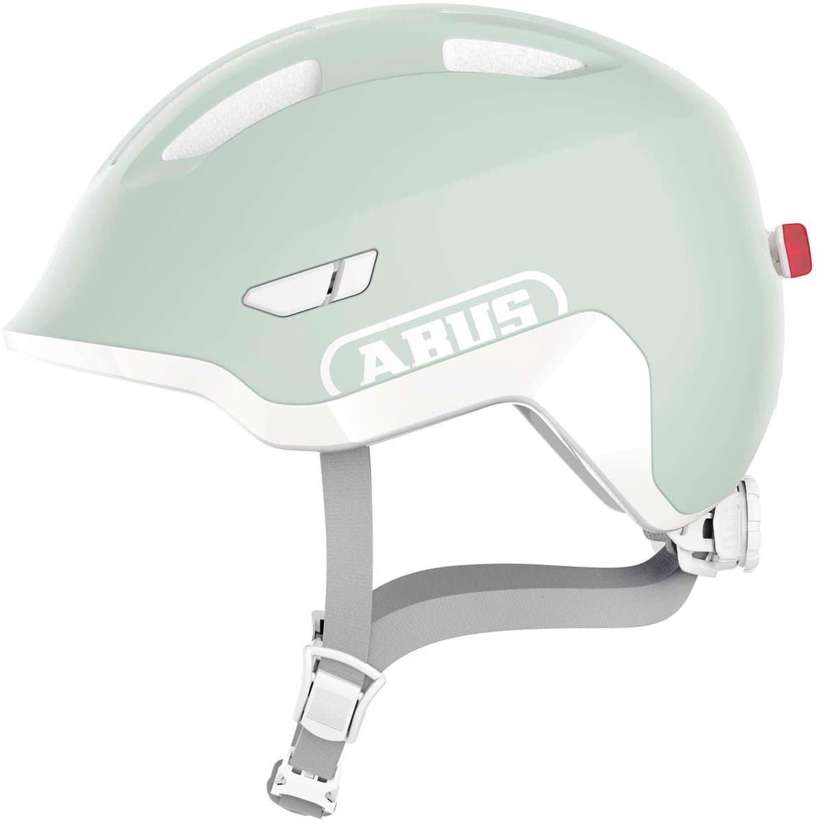 ABUS kinderhelm Smiley 3.0 ACE LED - fietshelm met licht - diepe pasvorm & ruimte voor een vlecht - voor meisjes en jongens - pure mint, maat S