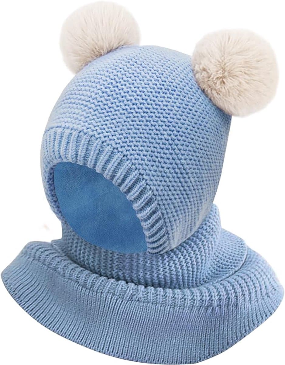 Kindermuts - Unisex - Met fleecevoering - Geschikt voor kinderen van 2-6 jaar - Blauw