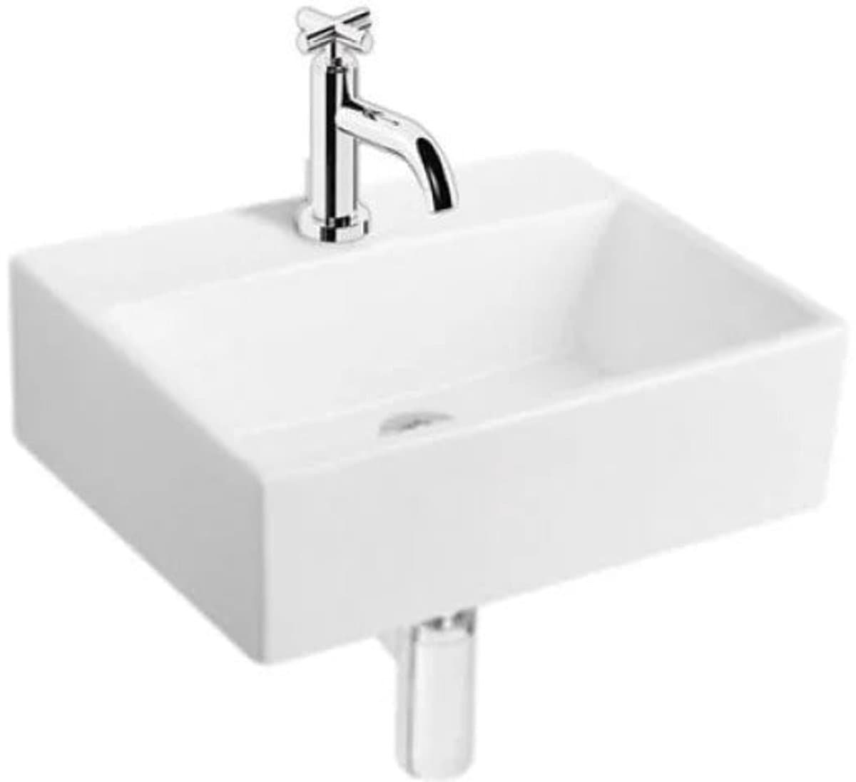 Fonteinset Latta wit L'aqua Keramisch met Zilveren kraan en sifon