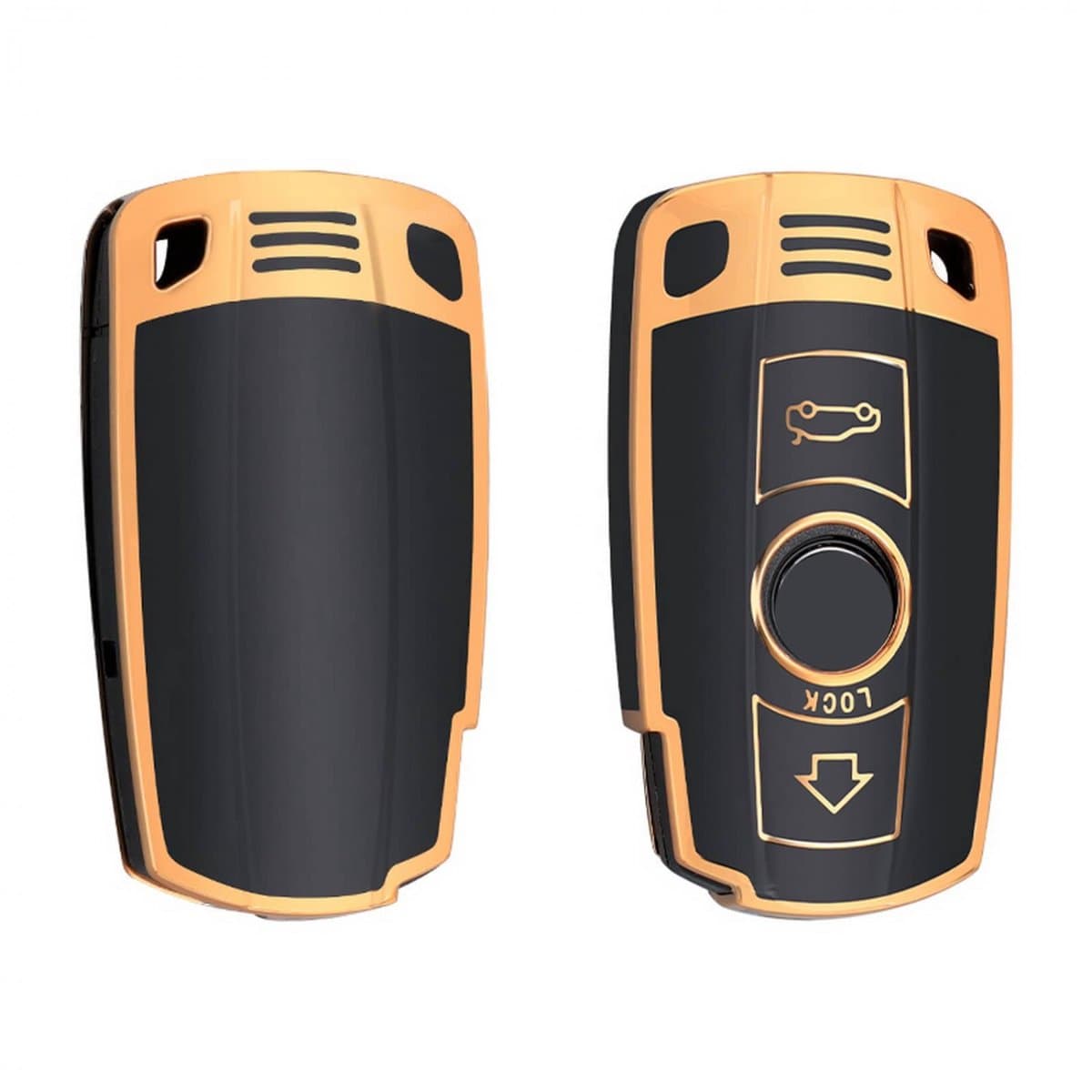 Autosleutel Hoesje geschikt voor Bmw - Sleutelcover - TPU Cover Sleutelhoes - Accessoires - goud