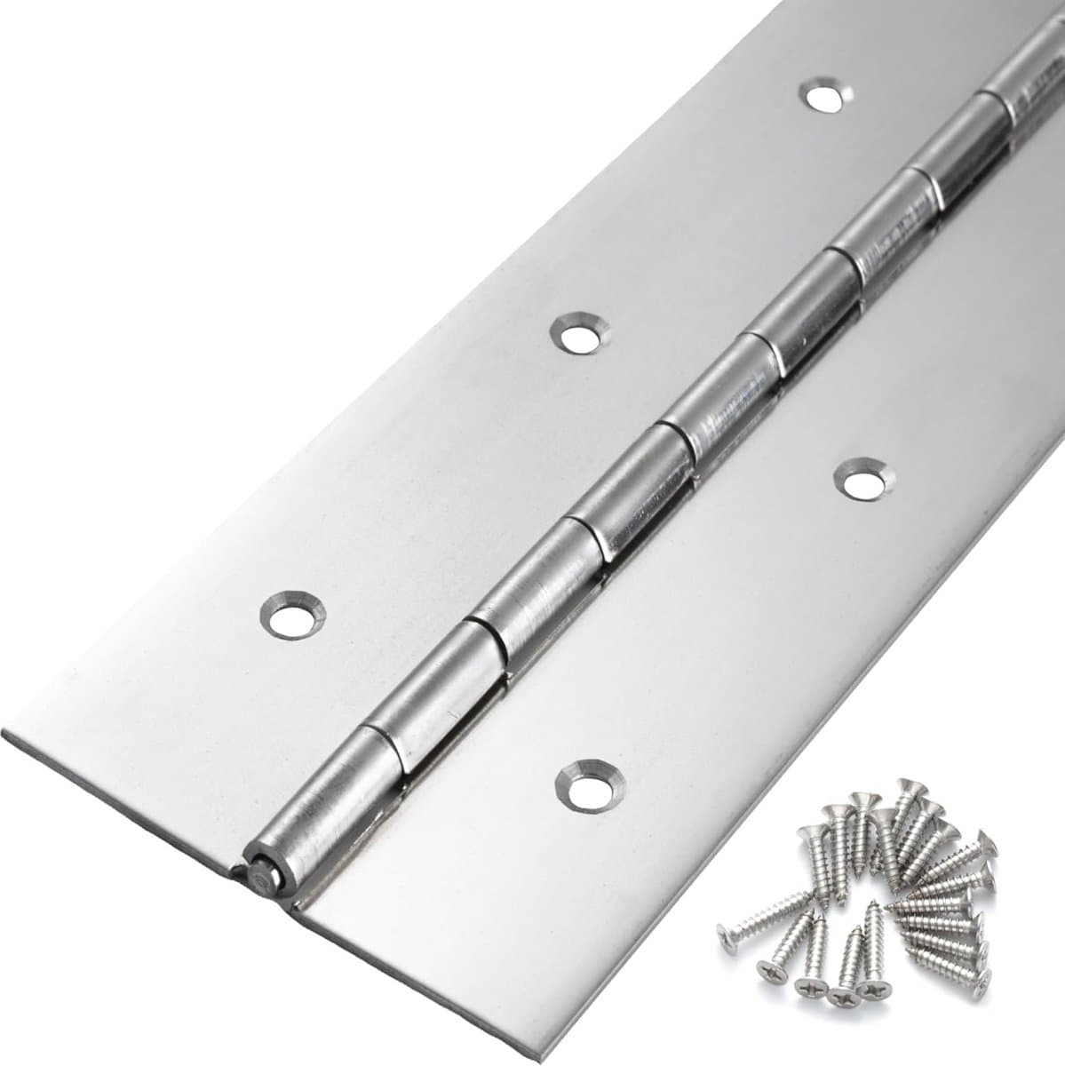 Zware Piano Scharnier 96 cm x 7 cm van RVS - Ideaal voor Meubels, Kasten en Gereedschapskisten