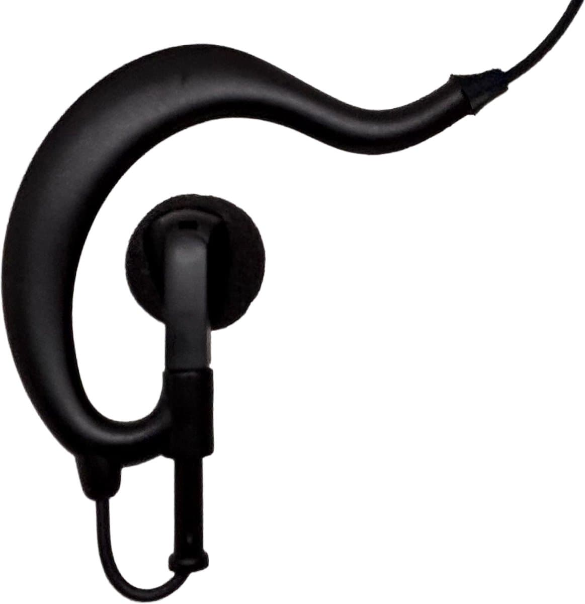 K-PO KEP 210 K Mono Oortje Earpiece – Universeel Luister-Oortje met 2.5 mm Haakse Connector – Zwart – 1-Oors Headset Accessoire