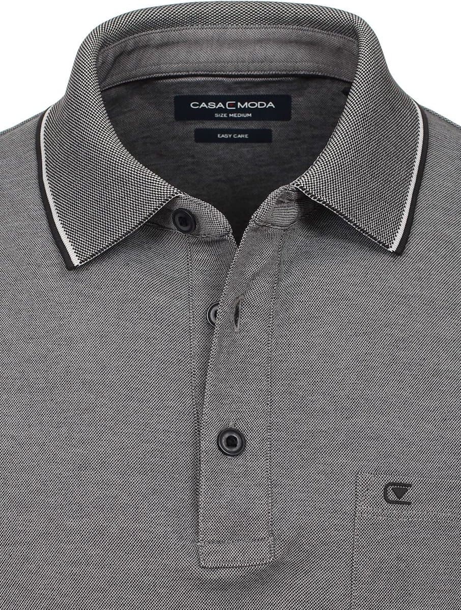 Poloshirt Met Borstzakje 3 Knoops Grijs Casa Moda - XL
