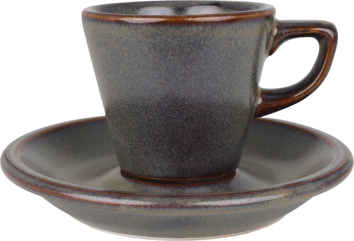 Bonna Gloire - Espresso kopjes & schotel - 70 cc - Porselein - set van 6