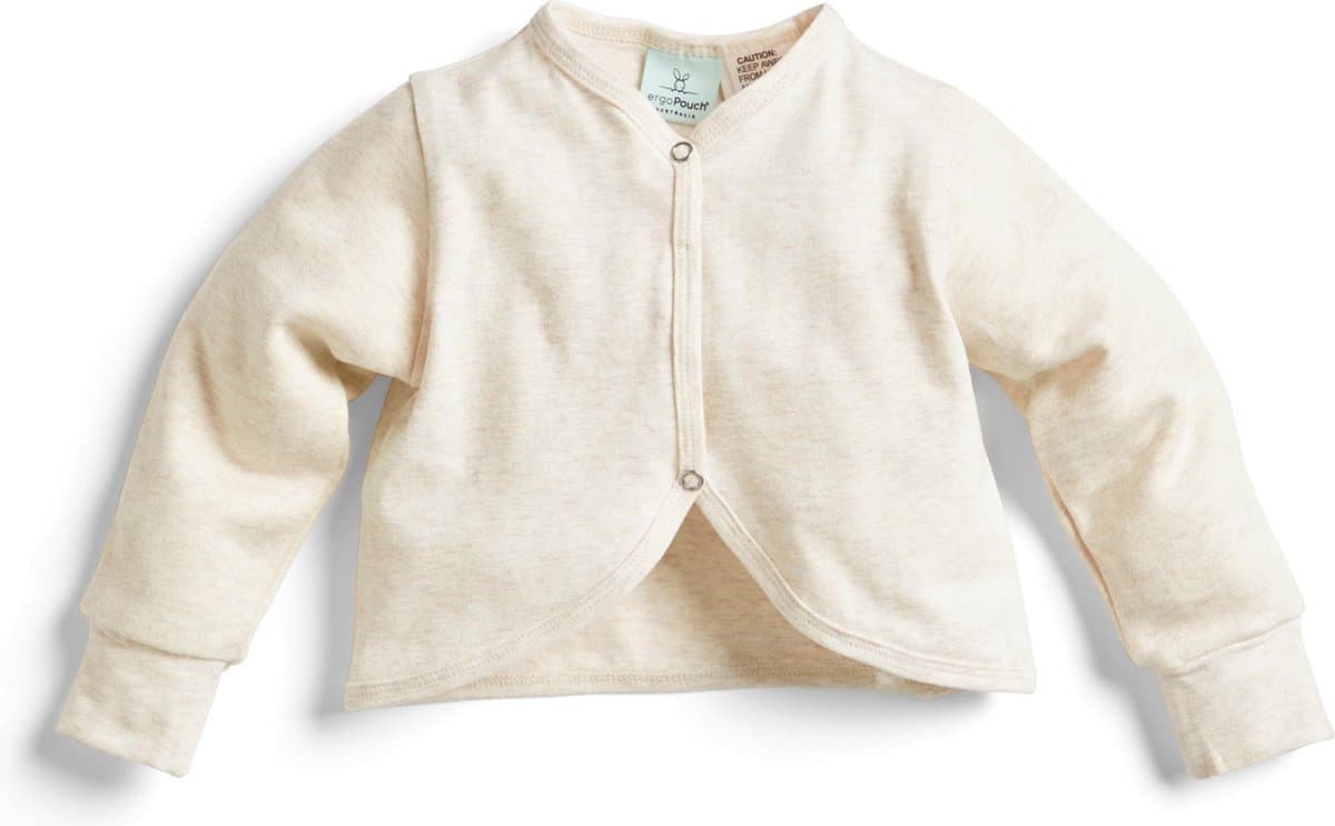 Ergopouch Arm Warmers - 1,0 Tog - Baby Slaapzak - Inbakerslaapzak - Bolero jasje - 12 md-3 jaar - Oatmeal Marle