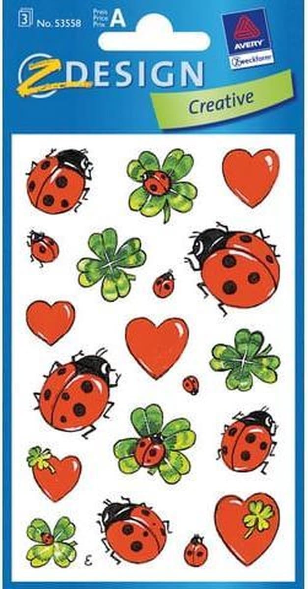 Avery Stickervel Junior 7,6 X 12 Cm Papier Groen/rood 57-delig