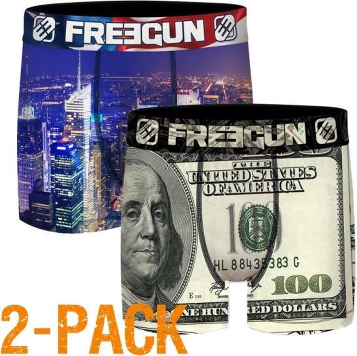 Freegun microvezel - maat S - 2-pack heren boxershorts - USA/dollars