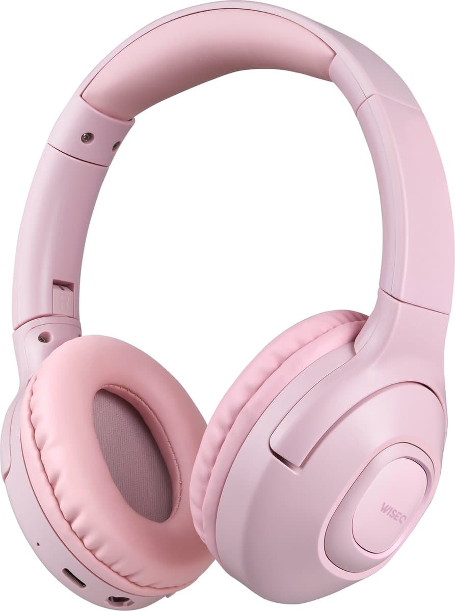 WiseQ Unbreakable - Draadloze Hoofdtelefoon Kinderen - Geluidsdempend - Kinderkoptelefoon - 45 uur batterij - Bluetooth 5.0 - Roze