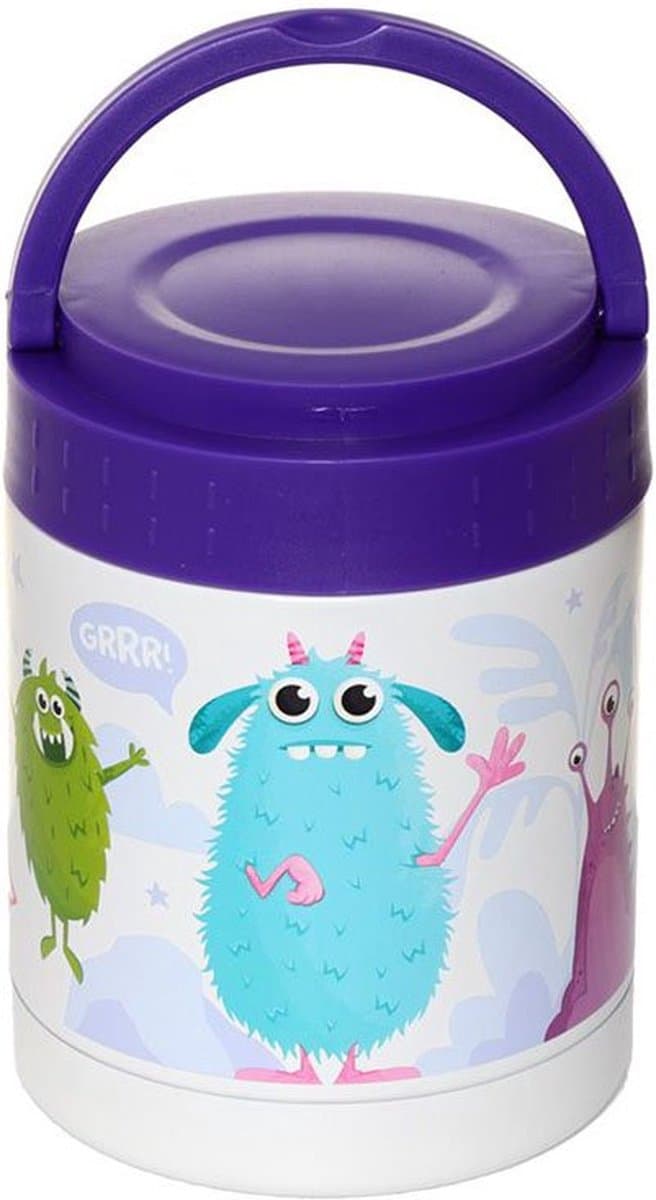 Monstarz Monster RVS Thermospot, Lunchpot, Snackpot warm en koud 400 ml