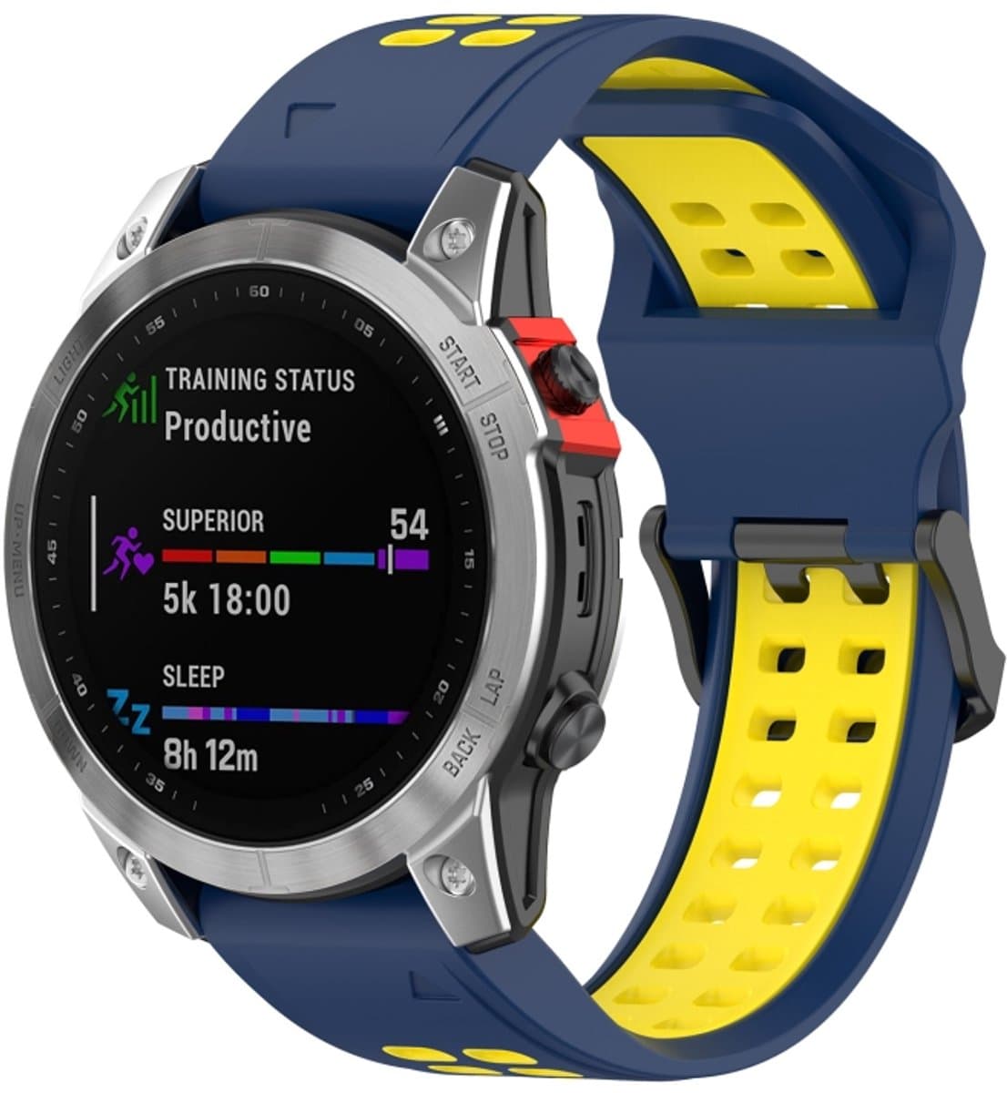 Voor Garmin Descent G1/Coros Vertix 22mm Quick Release dubbele rij siliconen horlogeband (blauw geel)